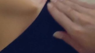 He plays with her pussy before fucking her 