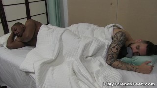 Black and white guys have 69 foot worship session together