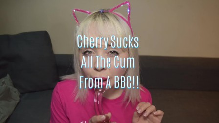 Cherry English Sucks All The Cum From a BBC