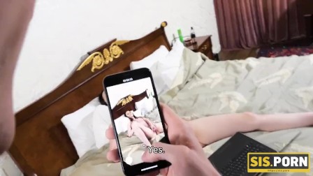 SIS.PORN. Girl wants sex so bad that lets stepbro fuck her on the bed