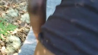 Sexy ebony lovin white daddy in the woods at Myrtle beach SC