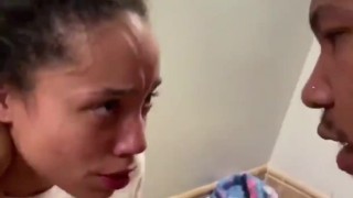 Slim ebony gets fucked hard