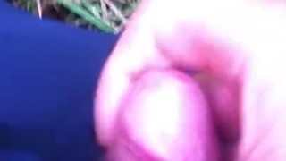 wanking in the bushes