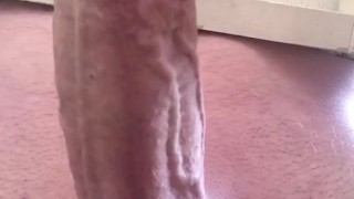 Closeup solo male cum undershot 