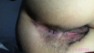 Masturbating my hairy wet pussy until orgasm (wet pussy sound + moaning)