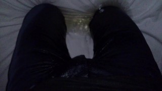 Piss Skinny Jeans on the Bed
