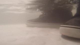 Wet Vans and Jeans in the Shower