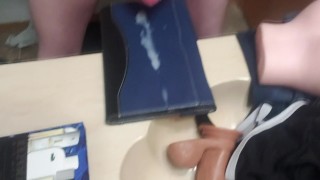 Cumming on my tablet then licking it all up