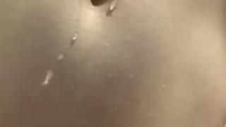 Fit white girl shows off clean body after her shower.