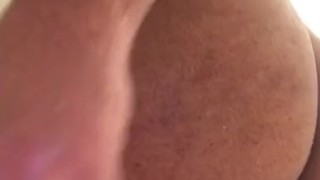 Chubby fucking his ass with dildo