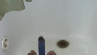 Feet show in the shower