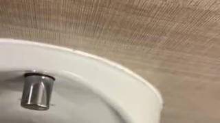 Wanking in public toilets and had big cumshot in urinal