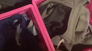 Blasting dorm girls panties with cum 