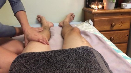 sensual massage  makes me grind his cock until he cums (oily & wet)