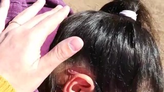 Quickie! Handjob, mouthful and swallow on the countryside!