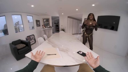 VR BANGERS Ebony Queen Of Big Tits Needs Your Dick To Cheer Up VR Porn