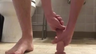 Twink Jerks While Riding Dildo