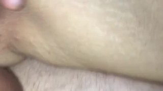 Riding dick holding back squirt