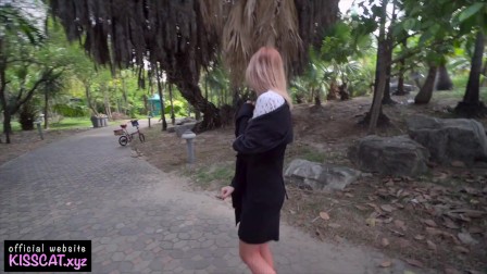 Public Agent - Russian teen Flashing & blowjob with Cum Mouth Play / Kiss Cat