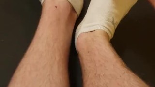 Playing with my dirty and sweaty Feet after Workout