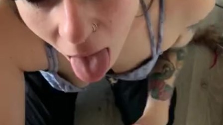 Sloppy BJ after pet gets home from work POV