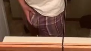 Playing With My Hard Cock Through Boxers