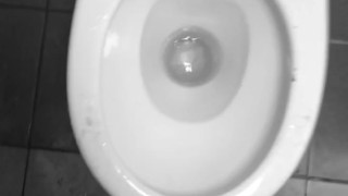 NAUGHTY / MESSY PISSING ALL Over the Floor in Public Toilet