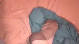 Man strokes his big dick after sucking another gay off