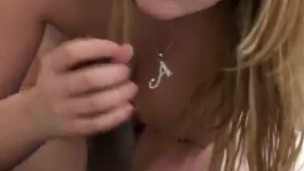 NWORSHIP Slutty Blonde teen Amber Licking ebony Ass