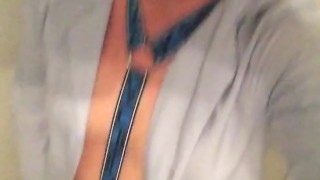 Hot Nerdy Jock Holds Long Piss in Fetish Gear