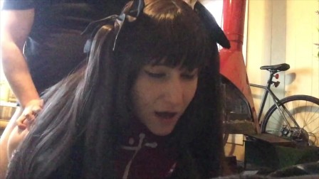 Giving Mr a blowjob and getting fucked in my Rin Tohsaka Cosplay ^_^