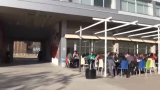 Nerd hunters! She looks for guys to fuck in colleges