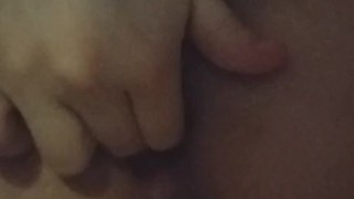 Rubbing my slutty pussy with legs up