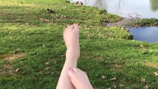 Public Park - Duck Pond - Feet Fetish