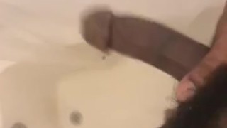 Bbc swinging in the shower horny af