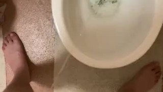 Wanking and Long piss play with myself 