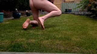 Smoking and drinking naked in garden