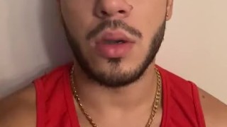 Hot latin guy smoking