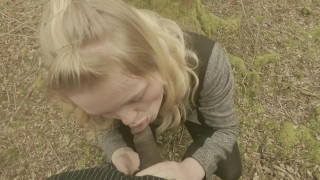 Blond teenager gives bbc a blowjob