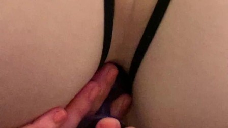 Stupid Slut Struggles to Fit Her Large Buttplug Up Her Ass