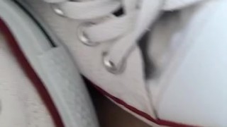 Cumming on girlfriend shoes