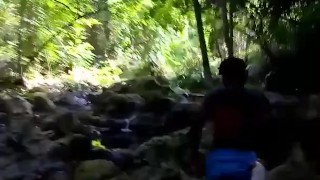 Ebony Slut Jogging and Flashing Big Boobs in the Neck of the Woods - Jhodez