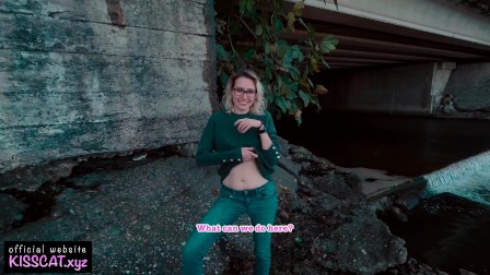 Public Agent fuck Russian teen in Doggy Under the Bridge with Cum Swallow / Kiss Cat