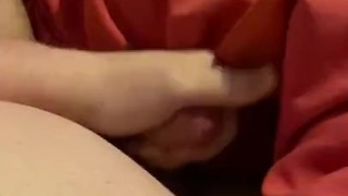 Wanking my hard dick making moaning noises