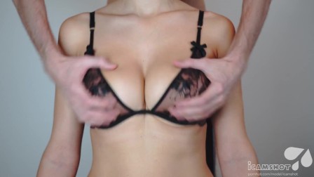 CHANGING BRAS, TOUCHING HER BREASTS, LOOK AT THOSE SWEET TITS