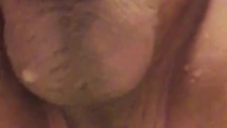 Demonstrating the use of my go to / favourite glass anal toy 