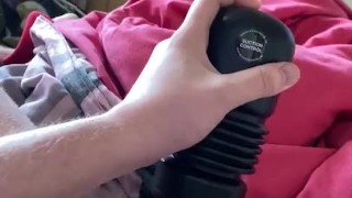 Recommend getting a flashlight feels amazing when wanking off my cock
