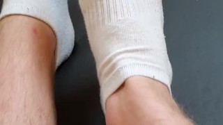 Sniffing my super sweaty Socks