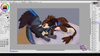 Gojira and Bat Blowjob - Speedpaint (Commission)