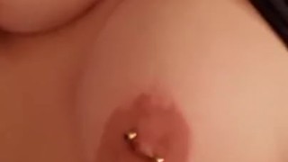 DDs, pierced, Big Tits, Latina, solo play